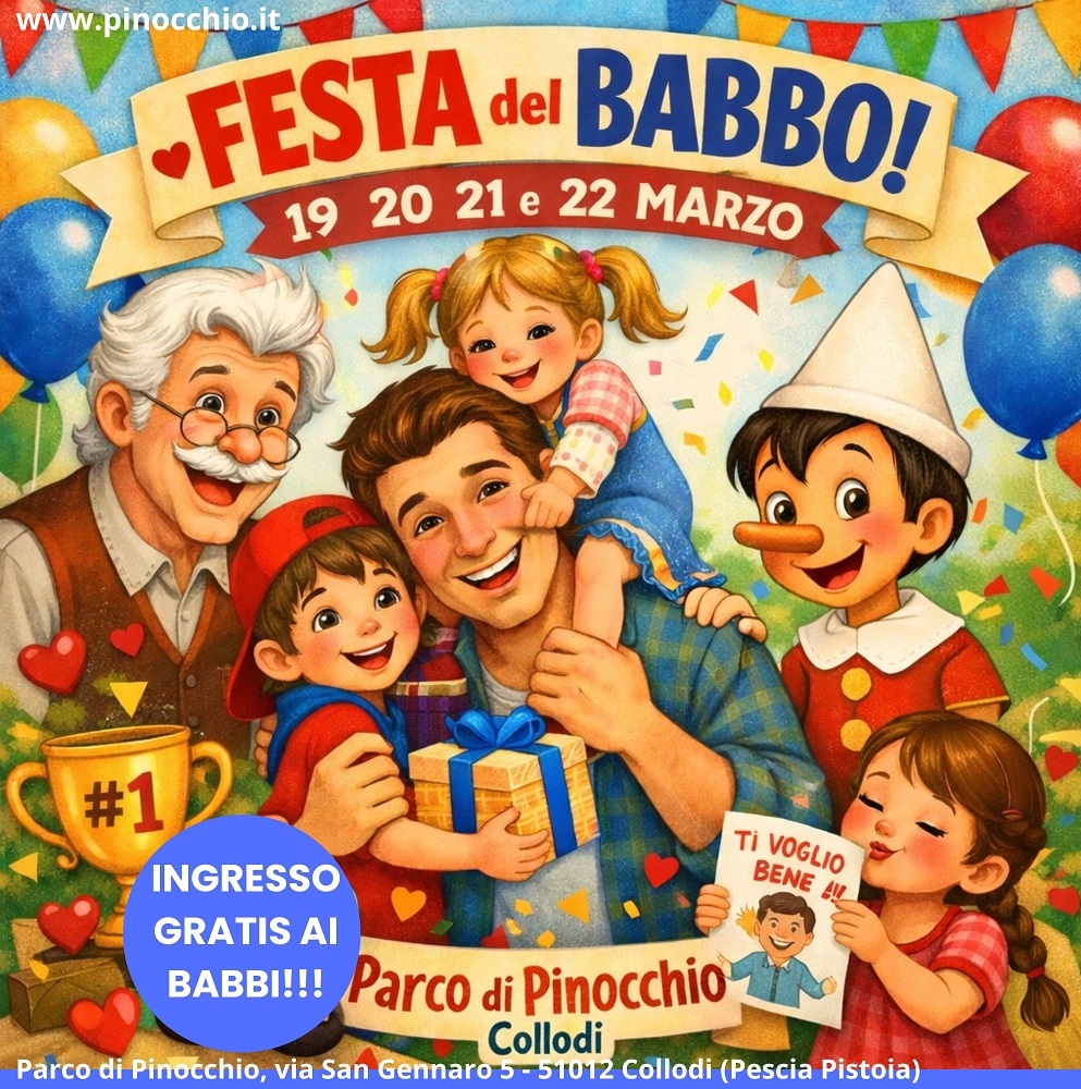 Festa del papà: al Parco di Pinocchio quattro giorni per tutti i babbi